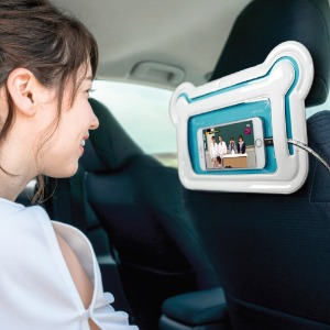 [엑스핏] 헤드레스트 스마트 파우치 차량용 태블릿 스마트폰 거치대 블루